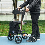 4 Wheel Rollator, Folding Mobility Walker with Seat and Brakes, Lightweight Aluminium, Gold Tone
