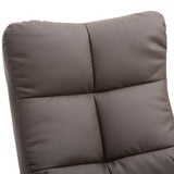Recliner Armchair, Swivel Reclining Chair with Storage Ottoman, Faux Leather Brown