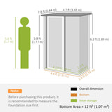 5ft x 3ft Metal Garden Storage Shed, Outdoor Tool Shed, Light Grey