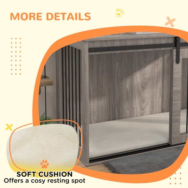 Dog Crate Furniture, 118cm, Removable Cushion, Extra Large - Walnut Brown