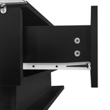 LED Coffee Table with Drawer - High Gloss, Glass Top, Black