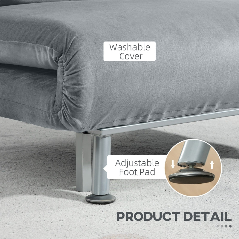Single Sleeper Chair - Velvet-Feel Grey