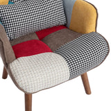 Lounge Chair with Footrest - Upholstered Armchair with Cushion, Multi Colour