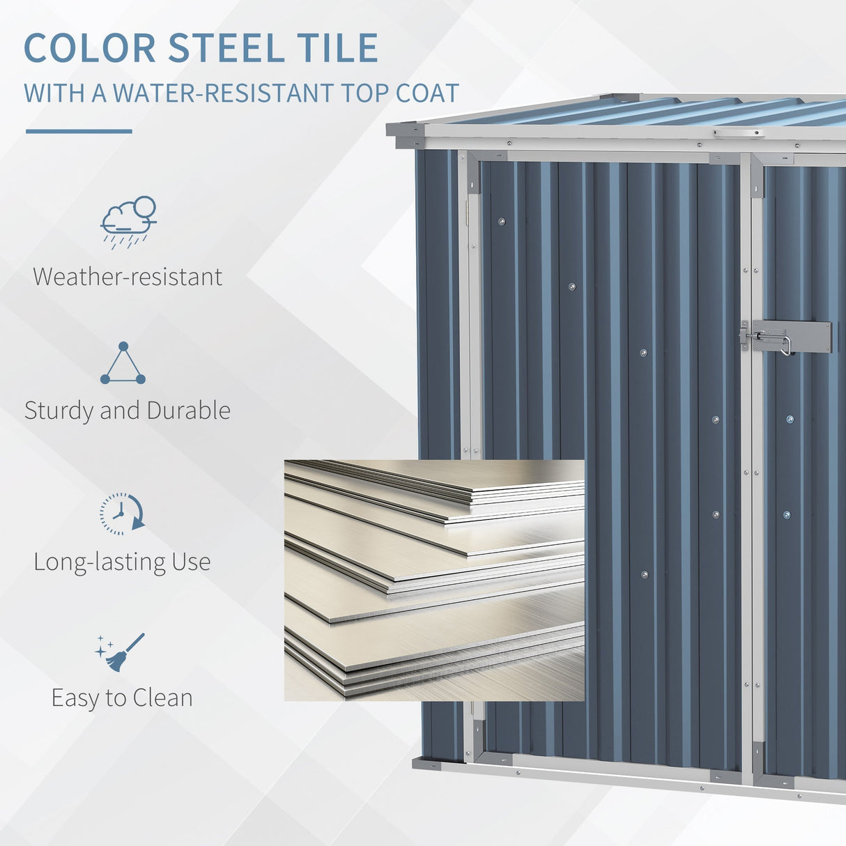 Garden 2-Bin Storage Shed, Double Rubbish Hide Dustbin, Steel