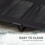Raised Dog Bed, Elevated Cooling Portable Camping Pet Cot, Black Metal Frame