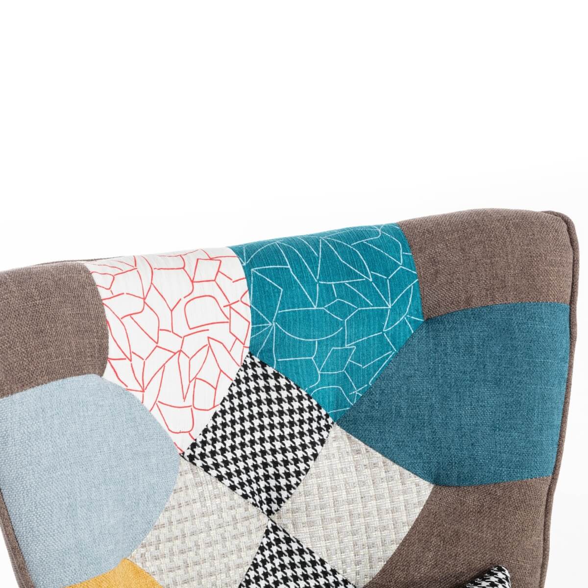 Lounge Chair with Footrest - Upholstered Armchair with Cushion, Multi Colour