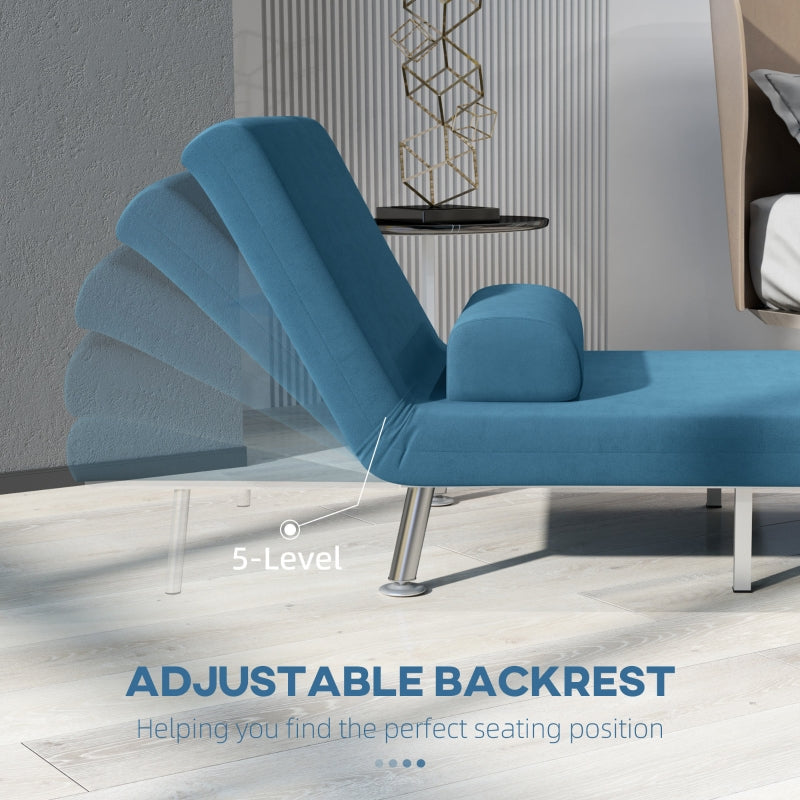 Single Sleeper Chair - Velvet-Feel, Blue
