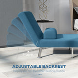 Single Sleeper Chair - Velvet-Feel, Blue