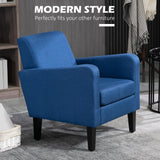 Boxy Armchair - Linen-Look, Blue