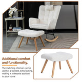 Rocking Recliner Chair - Padded Lounge Chair with Cushion for Living Room and Bedroom