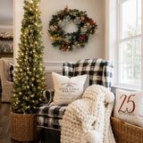 PVC & PE Christmas Garland with Red Berries & Pine Cones - Realistic Evergreen Foliage