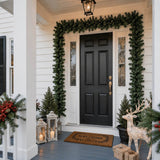 Pre-Lit Christmas Garland - Realistic PVC Foliage Garland with LED Lights for Festive Decoration