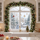 Realistic PVC Christmas Garland - Lush Foliage with Pine Cones, Red Berries & Pre-Lit LED Lights