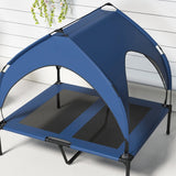 Cooling Raised Pet Bed, Washable Breathable Mesh, Dark Blue