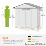 Metal Garden Storage Shed 6.5 x 3.5ft - Brown Wood Effect