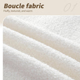3ft Upholstered Hydraulic Storage Bed - LED Headboard, Bouclé, White