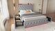 4ft6 Double Upholstered Storage Bed - Velvet Bed Frame with 4 Drawers, LED Light Strips & Charging Socket, Grey