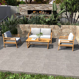 4-Seater Acacia Wood Outdoor Sofa Set – Solid Wood Garden Lounge with Coffee Table