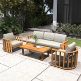 5-Seater Wood Patio Conversation Set
