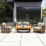 4-Seaer Wood Patio Conversation Set