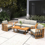 5-Seater Wood Patio Conversation Set