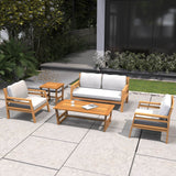 4-Seater Solid Wood Outdoor Sofa Set - Garden Lounge with Coffee Table and Side Table