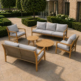 SOLARA 6-Piece Wood Outdoor Sofa Set - 7-Seater