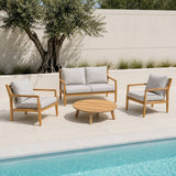 SOLARA 4-Piece Wood Outdoor Sofa Set - 4-Seater