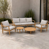 SOLARA 5-Piece Wood Outdoor Sofa Set - 5-Seater