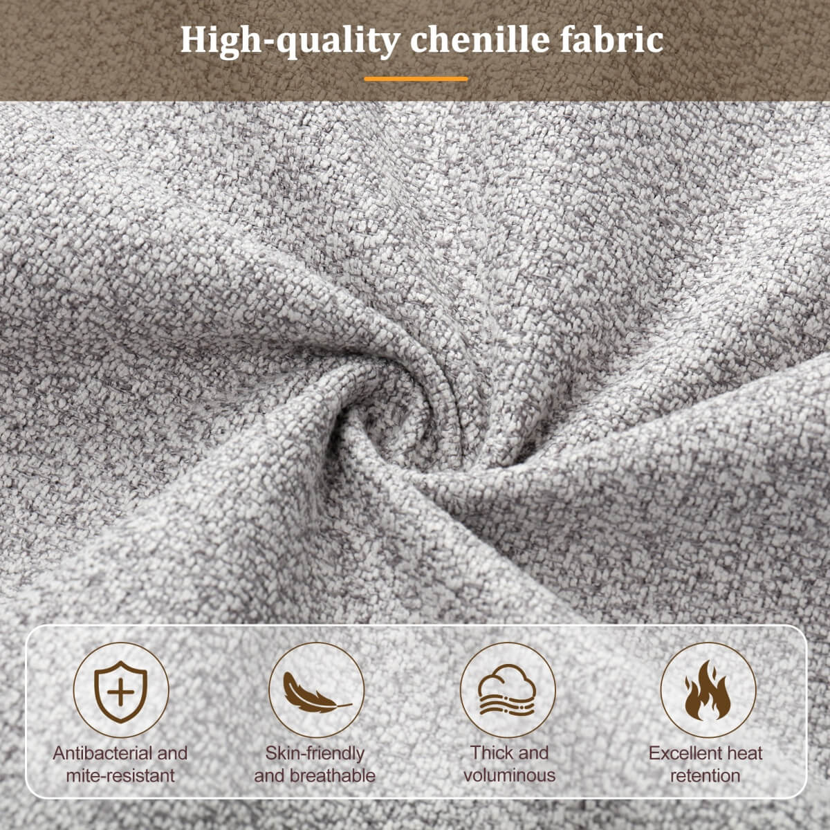 3FT Single Upholstered Chenille Bed - Slatted Frame with Storage & Headboard