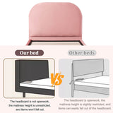 3FT Single Upholstered Velvet Bed - Hydraulic Storage with Headboard