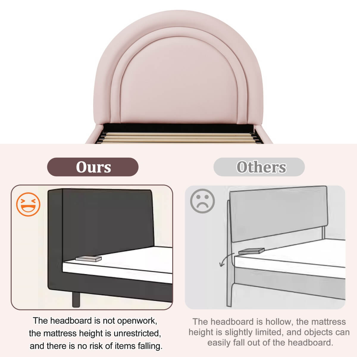 3ft Single Velvet Ottoman Bed - Upholstered Storage Bed with Headboard, Pink
