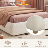 3ft Upholstered Hydraulic Storage Bed - LED Headboard, Bouclé, White