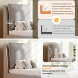 3FT Single Upholstered Chenille Bed - Slatted Frame with Storage & Headboard