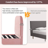 3FT Single Upholstered Velvet Bed - Hydraulic Storage with Headboard